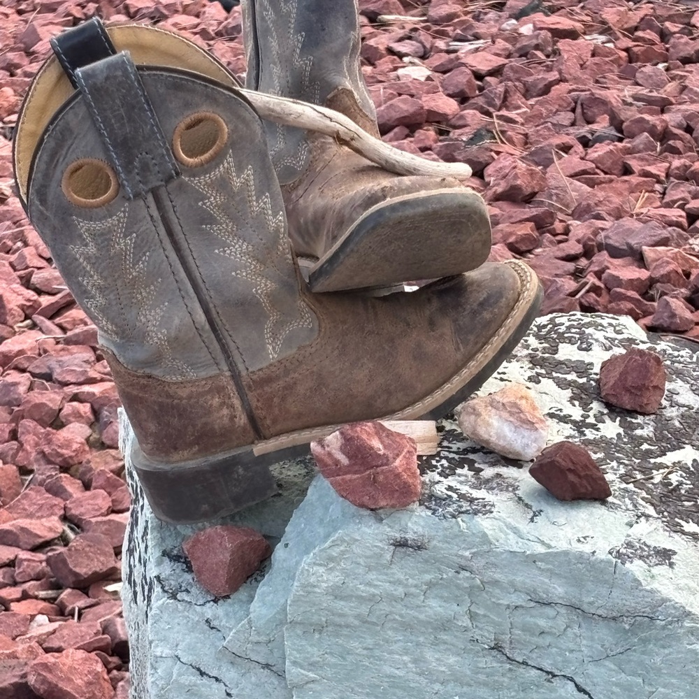 Kids Western Style Brown Boots